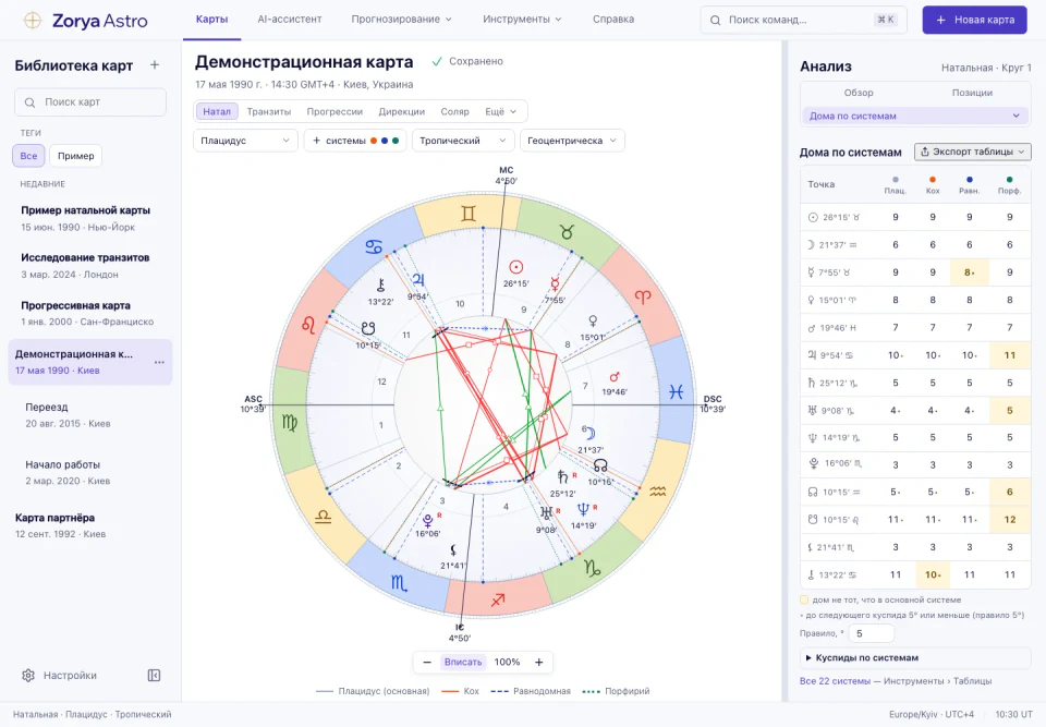 Интерфейс Зори: Несколько систем домов